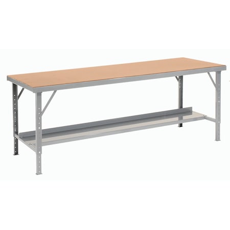 Global Industrial Extra Long Assembly Workbench, 120 x 34in, Folding Leg, Hardboard Square Edge 606773